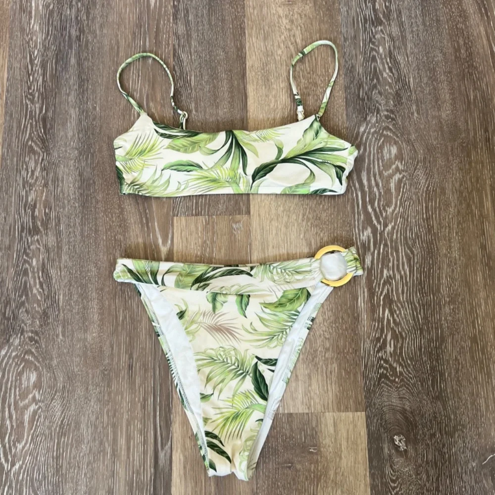 Monday Swimwear Palm Print Bikini SET Size S